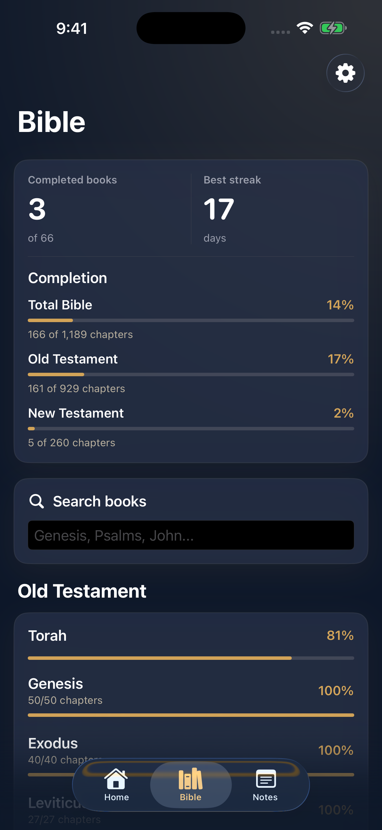 Bread: The Bible Tracker app screen 2